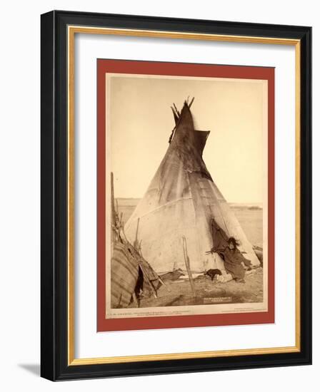 A Young Oglala Girl Sitting in Front of a Tipi-John C. H. Grabill-Framed Giclee Print