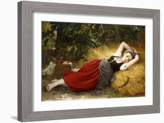 A Young Peasant Girl, Sleeping. 1874-Leon Bazile Perrault-Framed Giclee Print