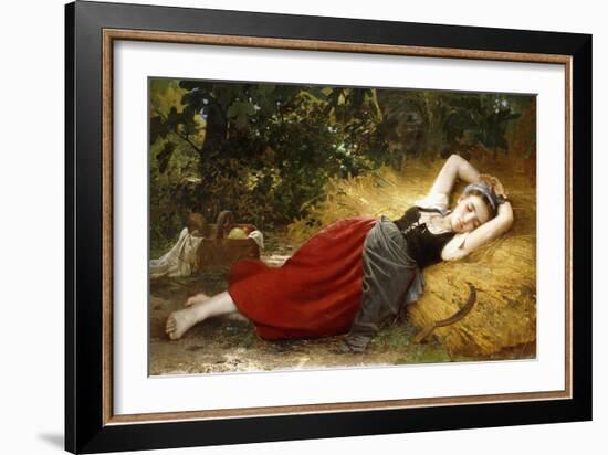 A Young Peasant Girl, Sleeping, 1874-Leon Bazile Perrault-Framed Giclee Print