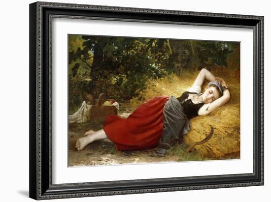 A Young Peasant Girl, Sleeping, 1874-Leon Bazile Perrault-Framed Giclee Print