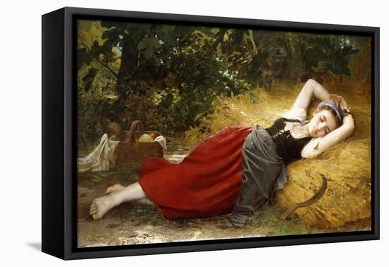 A Young Peasant Girl, Sleeping, 1874-Leon Bazile Perrault-Framed Premier Image Canvas