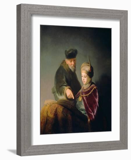 A Young Scholar and His Tutor-Rembrandt van Rijn-Framed Giclee Print