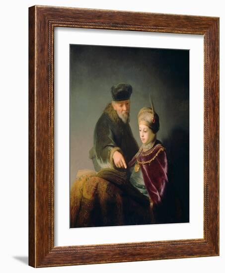 A Young Scholar and His Tutor-Rembrandt van Rijn-Framed Giclee Print