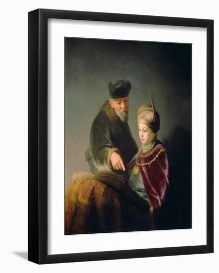 A Young Scholar and His Tutor-Rembrandt van Rijn-Framed Giclee Print