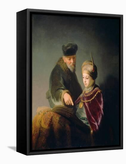 A Young Scholar and His Tutor-Rembrandt van Rijn-Framed Premier Image Canvas