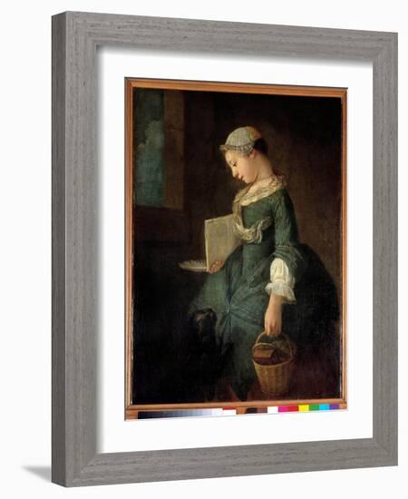 A Young Schoolgirl Painting by Jean Baptiste Simeon Chardin (1699-1779) 18Th Century Saint Petersbu-Jean-Baptiste Simeon Chardin-Framed Giclee Print