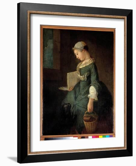 A Young Schoolgirl Painting by Jean Baptiste Simeon Chardin (1699-1779) 18Th Century Saint Petersbu-Jean-Baptiste Simeon Chardin-Framed Giclee Print