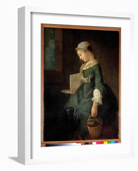 A Young Schoolgirl Painting by Jean Baptiste Simeon Chardin (1699-1779) 18Th Century Saint Petersbu-Jean-Baptiste Simeon Chardin-Framed Giclee Print