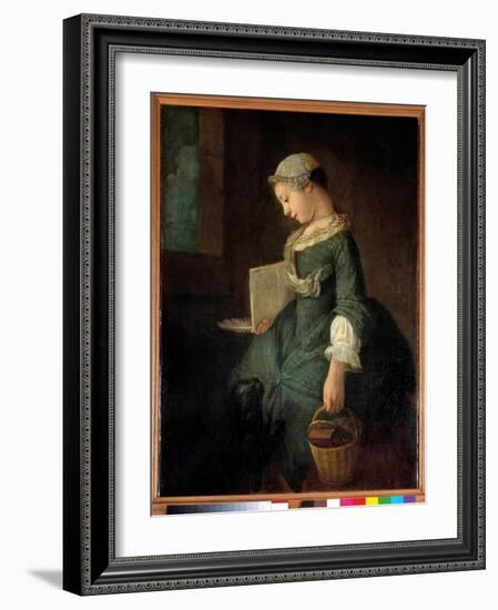 A Young Schoolgirl Painting by Jean Baptiste Simeon Chardin (1699-1779) 18Th Century Saint Petersbu-Jean-Baptiste Simeon Chardin-Framed Giclee Print