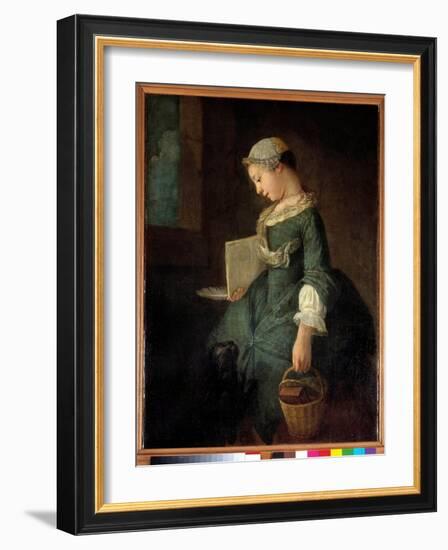 A Young Schoolgirl Painting by Jean Baptiste Simeon Chardin (1699-1779) 18Th Century Saint Petersbu-Jean-Baptiste Simeon Chardin-Framed Giclee Print