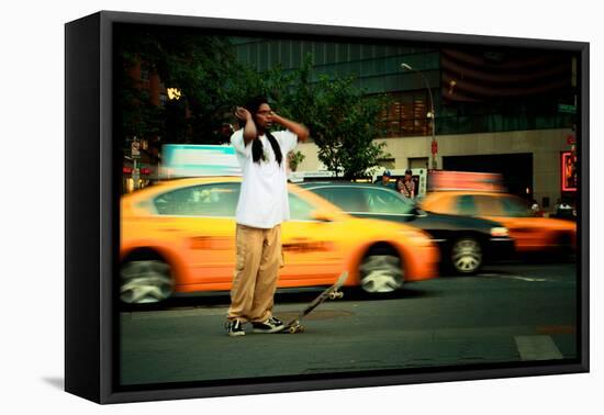 A Young Skateboarder in Union Square, New York City-Sabine Jacobs-Framed Premier Image Canvas