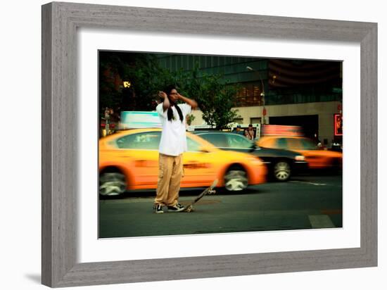 A Young Skateboarder in Union Square, New York City-Sabine Jacobs-Framed Photographic Print