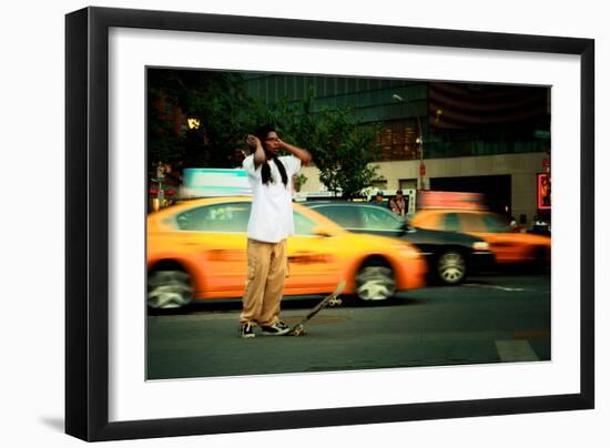 A Young Skateboarder in Union Square, New York City-Sabine Jacobs-Framed Photographic Print