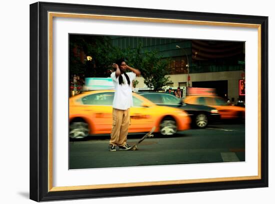 A Young Skateboarder in Union Square, New York City-Sabine Jacobs-Framed Photographic Print