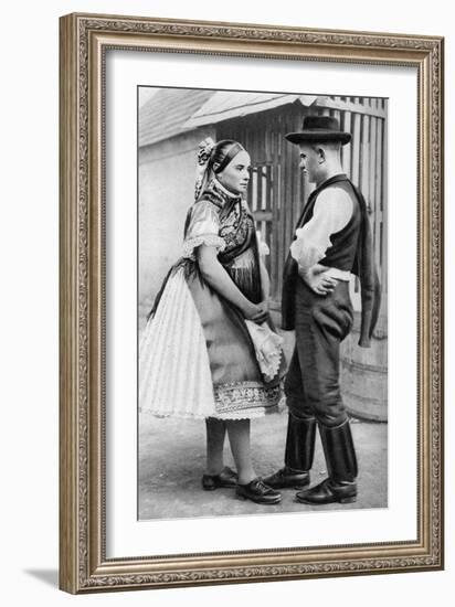 A Young Slovak Couple, Hungary, 1926-AW Cutler-Framed Giclee Print