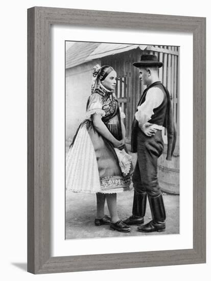 A Young Slovak Couple, Hungary, 1926-AW Cutler-Framed Giclee Print