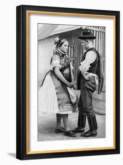 A Young Slovak Couple, Hungary, 1926-AW Cutler-Framed Giclee Print