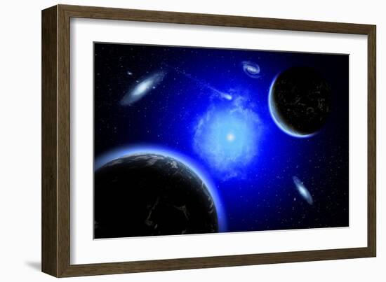 A Young Star System Located in Our Milky Way Galaxy-null-Framed Art Print