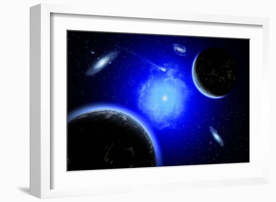 A Young Star System Located in Our Milky Way Galaxy-null-Framed Art Print