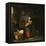 A Young Woman and a Girl Putting a Baby to Bed in a Cradle in an Interior-Pieter de Hooch-Framed Premier Image Canvas