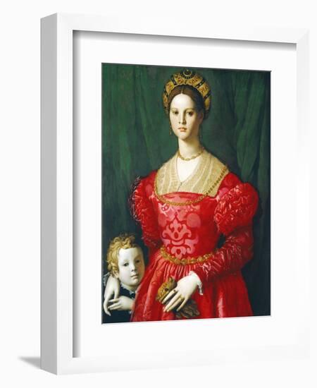 A Young Woman and Her Little Boy, C.1540-Agnolo Bronzino-Framed Giclee Print