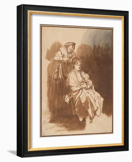 A Young Woman Having Her Hair Braided, Ca 1637-Rembrandt van Rijn-Framed Giclee Print