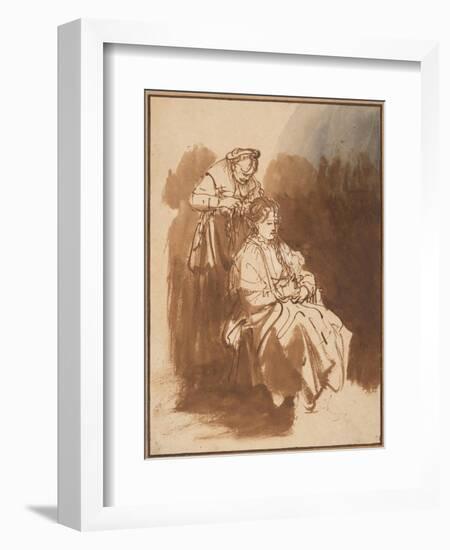 A Young Woman Having Her Hair Braided, Ca 1637-Rembrandt van Rijn-Framed Giclee Print