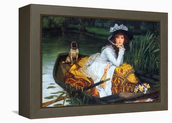 A Young Woman in a Boat-James Tissot-Framed Stretched Canvas