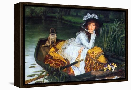 A Young Woman in a Boat-James Tissot-Framed Stretched Canvas