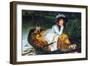 A Young Woman in a Boat-James Tissot-Framed Art Print