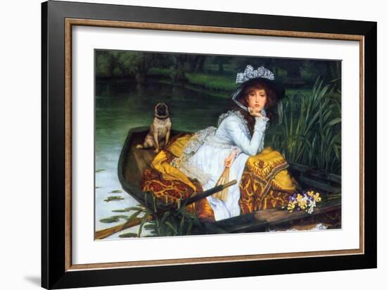 A Young Woman in a Boat-James Tissot-Framed Art Print