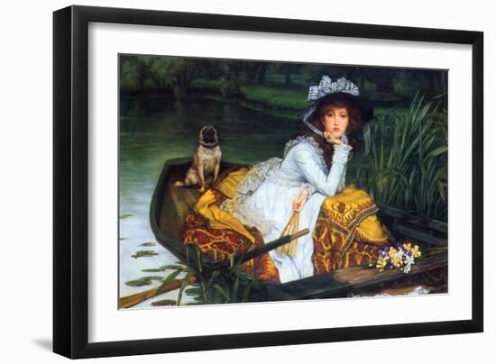 A Young Woman in a Boat-James Tissot-Framed Art Print