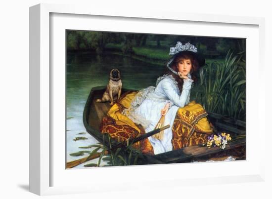 A Young Woman in a Boat-James Tissot-Framed Art Print