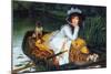 A Young Woman in a Boat-James Tissot-Mounted Art Print