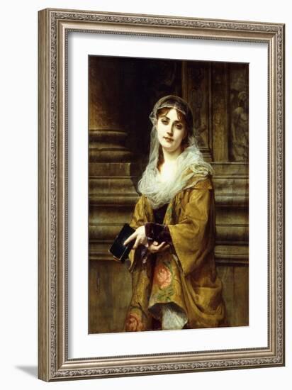 A Young Woman Outside a Church-Charles Louis Lucien Muller-Framed Giclee Print