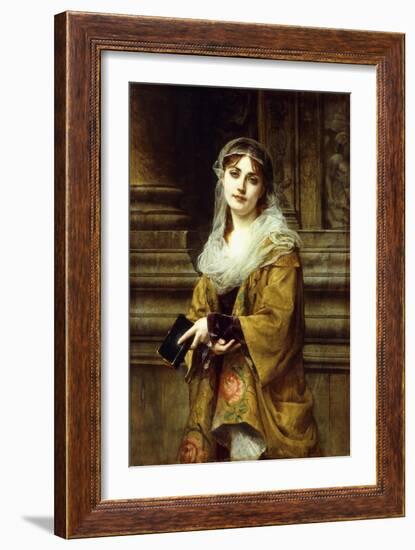 A Young Woman Outside a Church-Charles Louis Lucien Muller-Framed Giclee Print