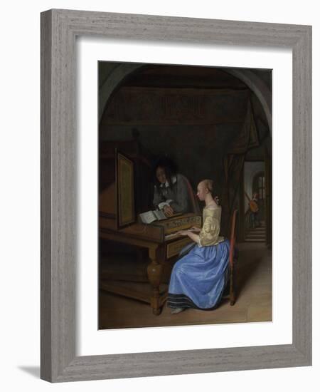 A Young Woman Playing a Harpsichord, C. 1660-Jan Havicksz Steen-Framed Giclee Print