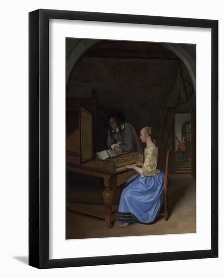 A Young Woman Playing a Harpsichord, C. 1660-Jan Havicksz Steen-Framed Giclee Print