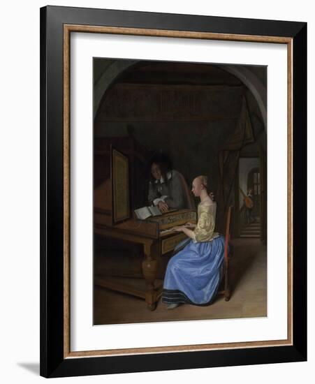 A Young Woman Playing a Harpsichord, C. 1660-Jan Havicksz Steen-Framed Giclee Print