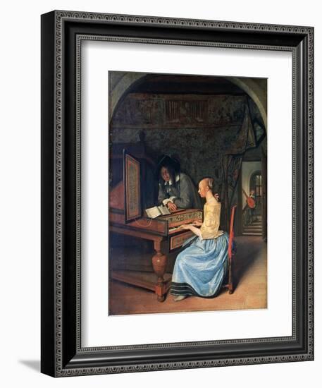 A Young Woman Playing a Harpsichord, C1659-Jan Steen-Framed Giclee Print