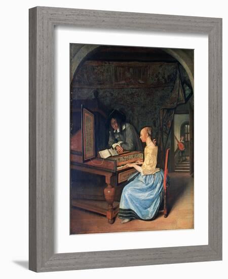 A Young Woman Playing a Harpsichord, C1659-Jan Steen-Framed Giclee Print