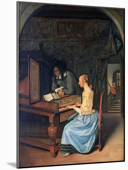 A Young Woman Playing a Harpsichord, C1659-Jan Steen-Mounted Giclee Print