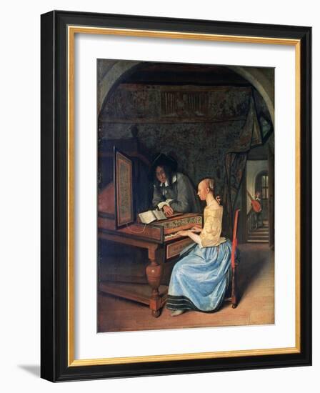 A Young Woman Playing a Harpsichord, C1659-Jan Steen-Framed Giclee Print