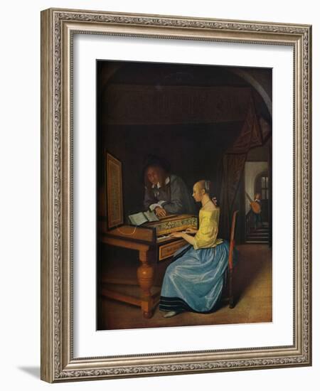 'A Young Woman playing a Harpsichord to a Young Man', 1659-Jan Steen-Framed Giclee Print