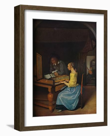 'A Young Woman playing a Harpsichord to a Young Man', 1659-Jan Steen-Framed Giclee Print