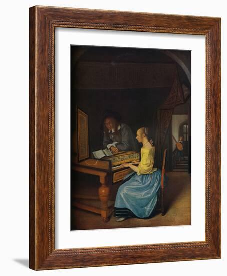 'A Young Woman playing a Harpsichord to a Young Man', 1659-Jan Steen-Framed Giclee Print