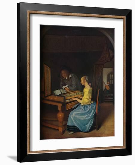 'A Young Woman playing a Harpsichord to a Young Man', 1659-Jan Steen-Framed Giclee Print