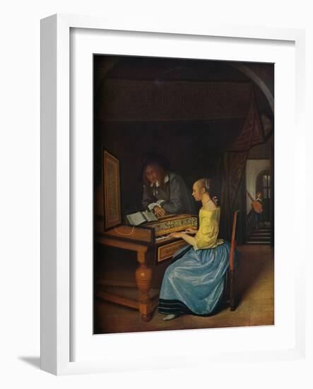 'A Young Woman playing a Harpsichord to a Young Man', 1659-Jan Steen-Framed Giclee Print