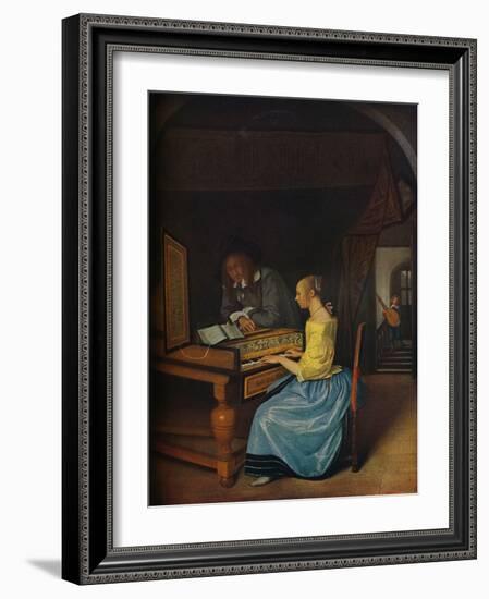 'A Young Woman playing a Harpsichord to a Young Man', 1659-Jan Steen-Framed Giclee Print