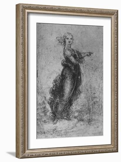 'A Young Woman Pointing', c1480 (1945)-Leonardo Da Vinci-Framed Giclee Print